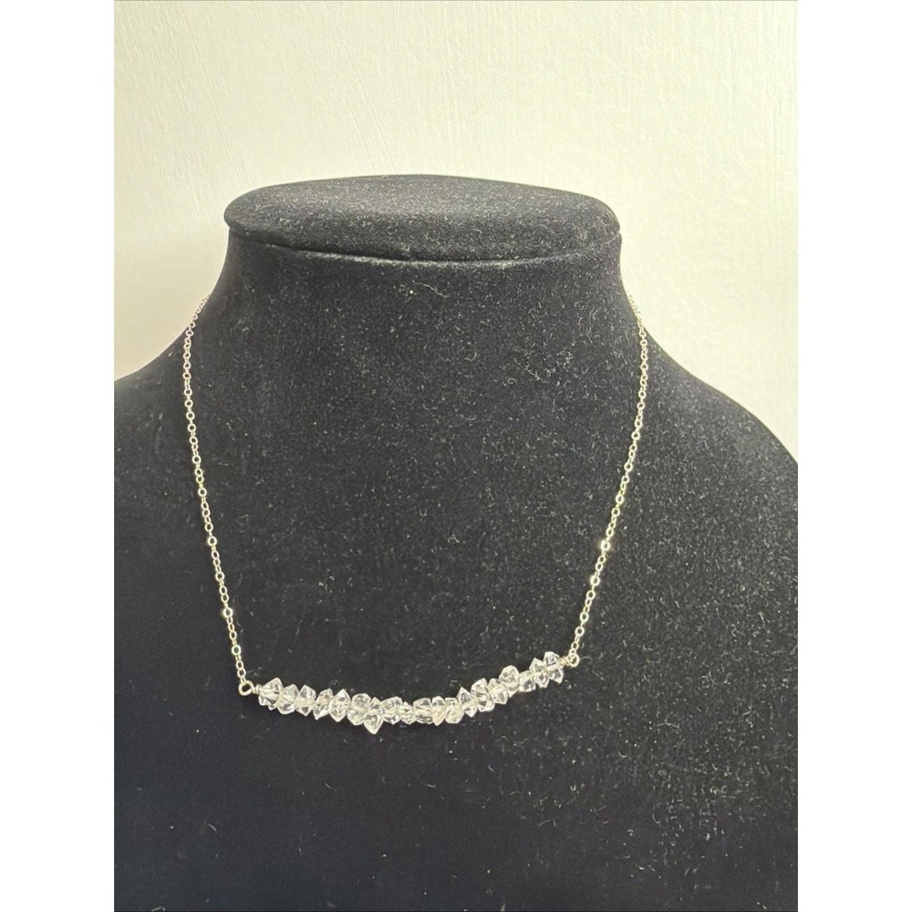 Vintage Designer Deb Guyot Quartz 925 Sterling Silver Necklace